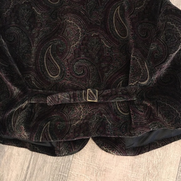 Vintage 90’s Lizsport Velvet Paisley Vest Size 8 - Picture 8 of 10